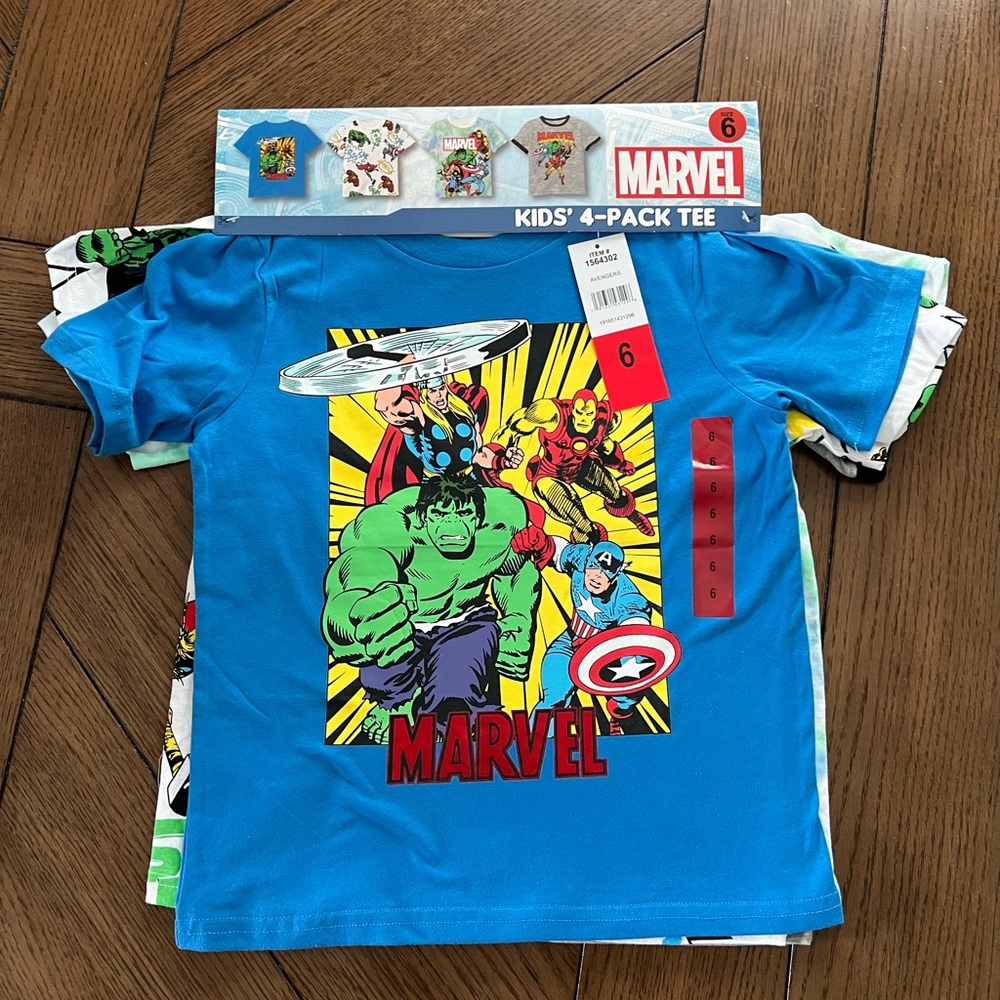 Avengers Kids' 4-pack Tee Size 6